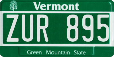 VT license plate ZUR895