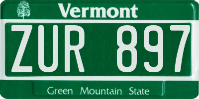 VT license plate ZUR897