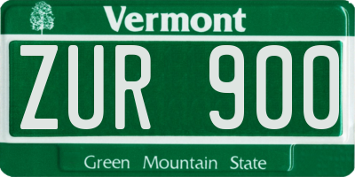 VT license plate ZUR900