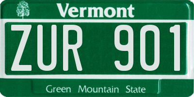 VT license plate ZUR901