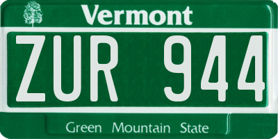 VT license plate ZUR944