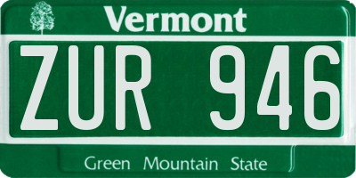 VT license plate ZUR946