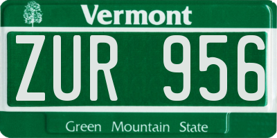 VT license plate ZUR956