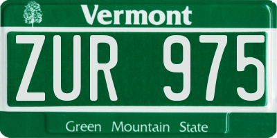 VT license plate ZUR975