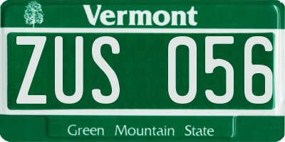 VT license plate ZUS056
