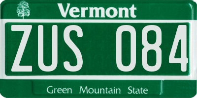 VT license plate ZUS084