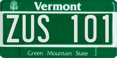 VT license plate ZUS101