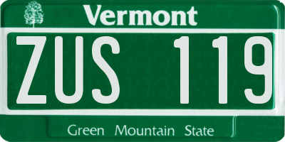 VT license plate ZUS119