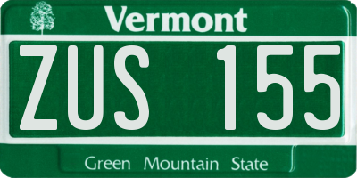 VT license plate ZUS155