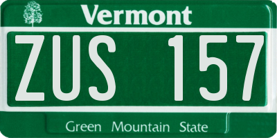 VT license plate ZUS157