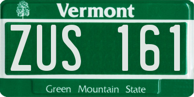 VT license plate ZUS161