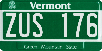 VT license plate ZUS176