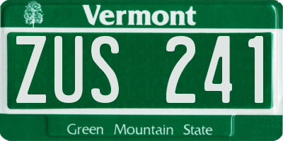 VT license plate ZUS241
