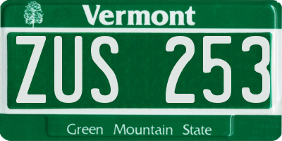 VT license plate ZUS253
