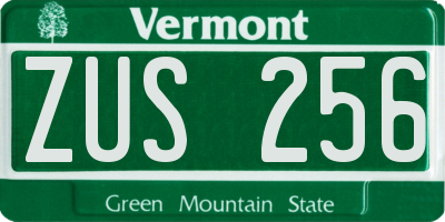 VT license plate ZUS256