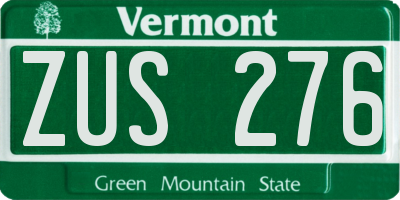 VT license plate ZUS276