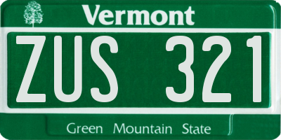 VT license plate ZUS321