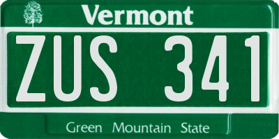 VT license plate ZUS341
