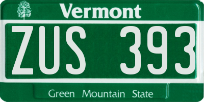 VT license plate ZUS393