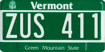 VT license plate ZUS411