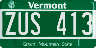 VT license plate ZUS413