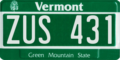 VT license plate ZUS431