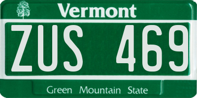 VT license plate ZUS469