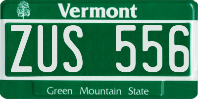VT license plate ZUS556