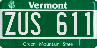 VT license plate ZUS611