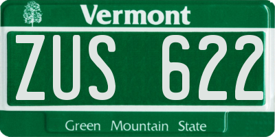 VT license plate ZUS622