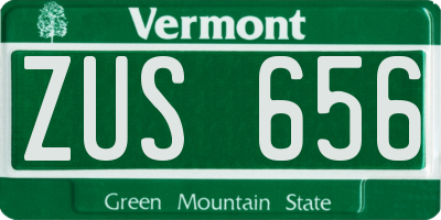 VT license plate ZUS656