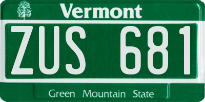 VT license plate ZUS681