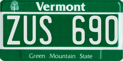 VT license plate ZUS690