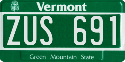 VT license plate ZUS691