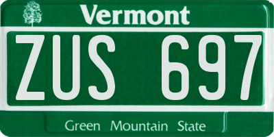 VT license plate ZUS697