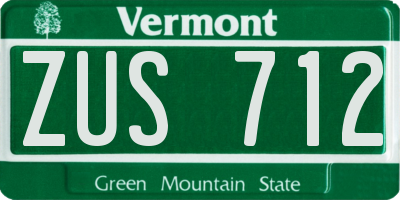VT license plate ZUS712