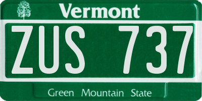 VT license plate ZUS737