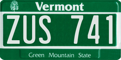 VT license plate ZUS741