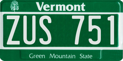 VT license plate ZUS751