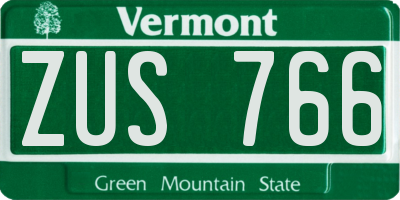 VT license plate ZUS766
