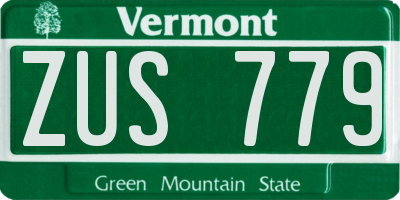 VT license plate ZUS779