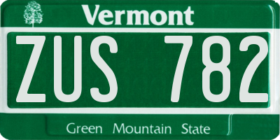 VT license plate ZUS782