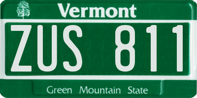 VT license plate ZUS811