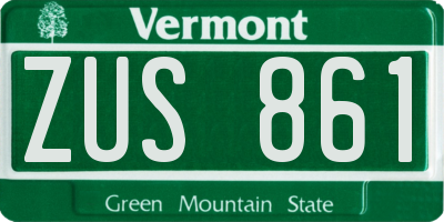 VT license plate ZUS861