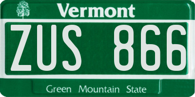 VT license plate ZUS866