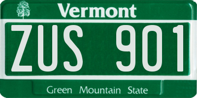 VT license plate ZUS901