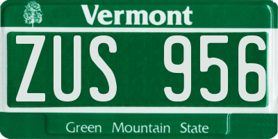 VT license plate ZUS956