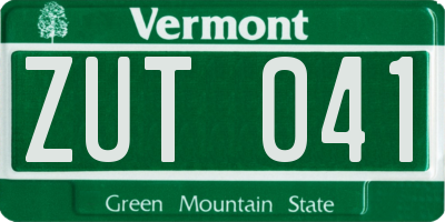 VT license plate ZUT041