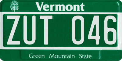 VT license plate ZUT046