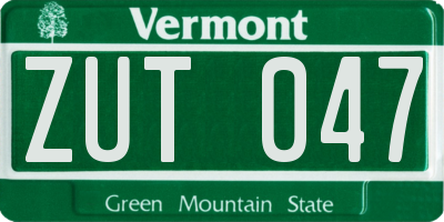 VT license plate ZUT047